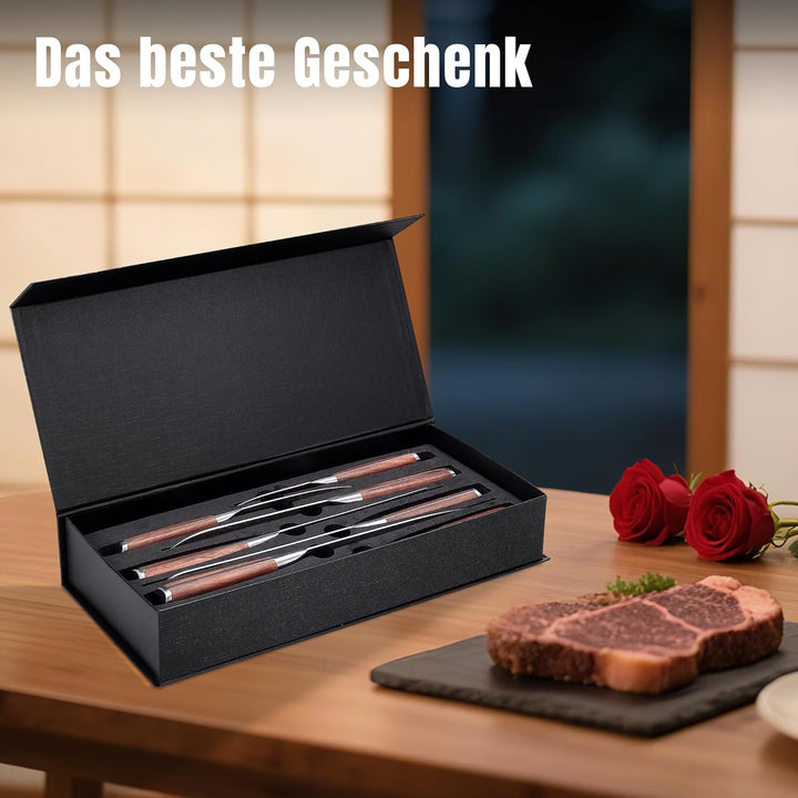 YOTSUBA Messerset Scharfes Küchenmesser Set aus hochwertigem Carbon Edelstahl Profi Kochmesser Set 7