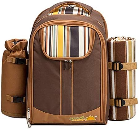 apollo walker Picknickrucksack für 2 Personen Picknick Rucksack Hamper Kühltasche mit Geschirr Set &