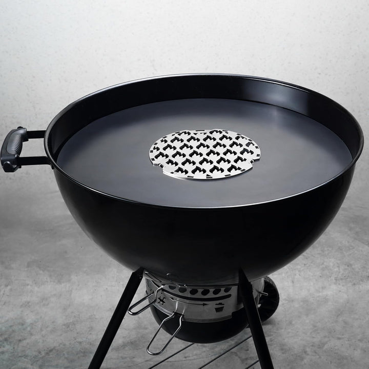 Edelstahl Grilleinsatz für alle Feuerplatten mit 20cm Feuerloch mit Flammenbranding Grilleinsatz Ø 2