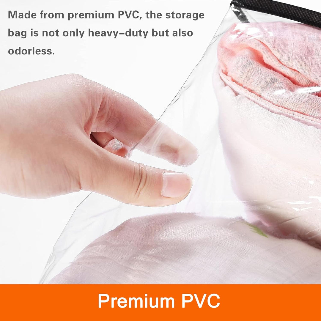 Vieshful 3 Stück Transparente Plastik Aufbewahrungstasche, 40+60+90L Organizer Aufbewahrungsbox Klei