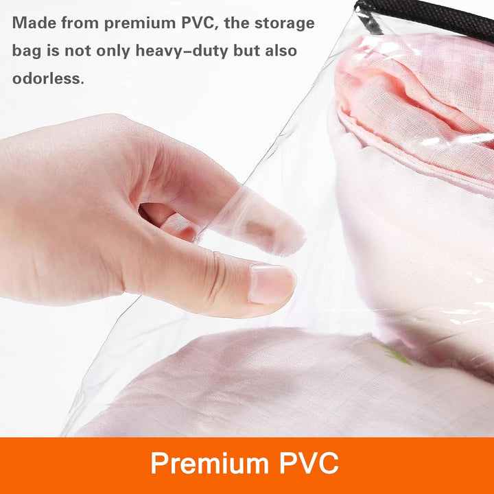 Vieshful 3 Stück Transparente Plastik Aufbewahrungstasche, 40+60+90L Organizer Aufbewahrungsbox Klei