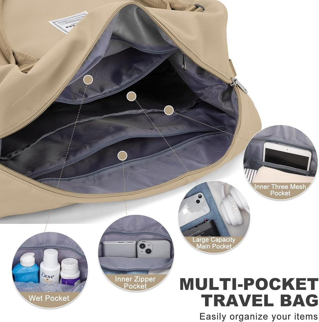 Reisetasche Damen Handgepäck Tasche Sporttasche mit Kulturbeutel Weekender Bag Schwimmtasche Wasserd