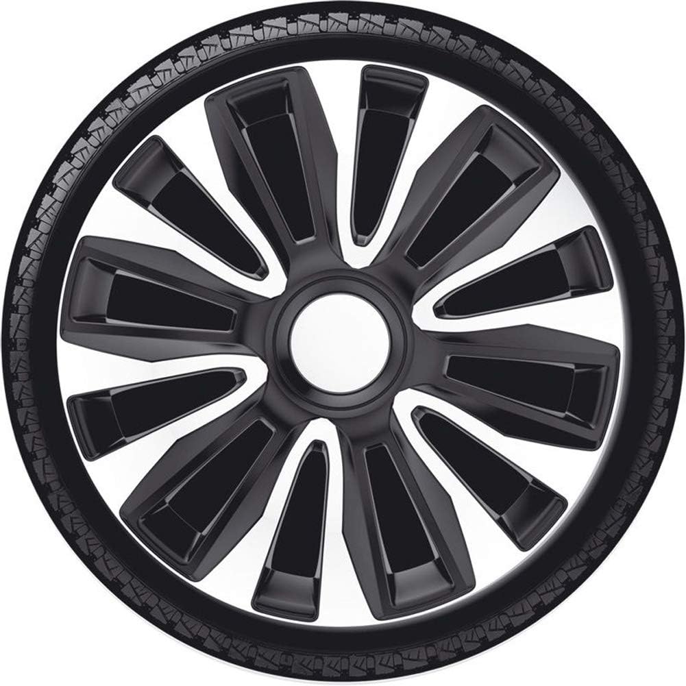 AUTO-STYLE Satz Radzierblenden Avalone 16-Zoll Silber/Schwarz Silber/Schwarz 16-Zoll, Silber/Schwarz