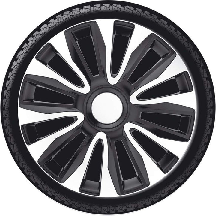 AUTO-STYLE Satz Radzierblenden Avalone 16-Zoll Silber/Schwarz Silber/Schwarz 16-Zoll, Silber/Schwarz