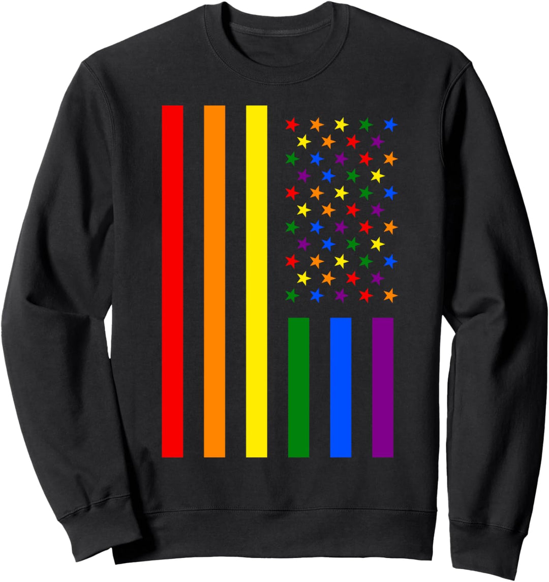 American Flag - USA Flag - Gay Pride - LGBTQ Bisexual Sweatshirt