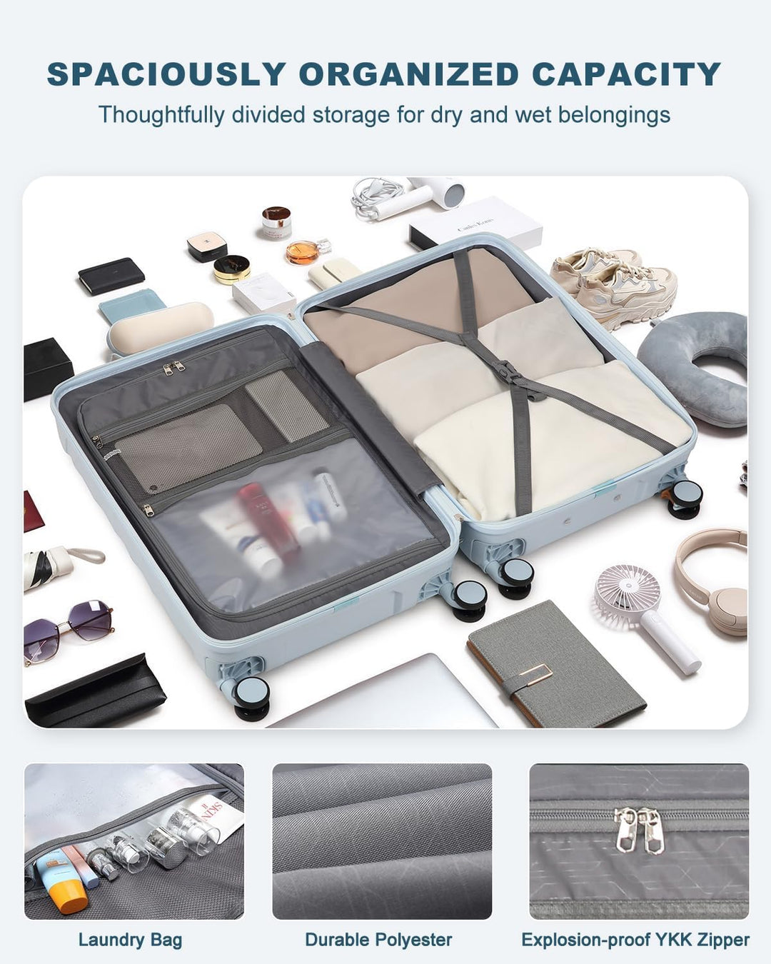 Sea choice Reisekoffer Set 5 Teilig ABS Hartschale Trolley Kofferset Gepäckset Grosse Kapazität Hand