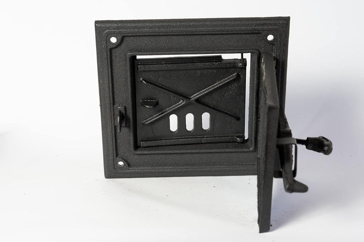 SEZAM Ofentür aus Gusseisen für Feuerstellen mit Dichtschnur - mit Türriegel, Brotofentür - Steinofe