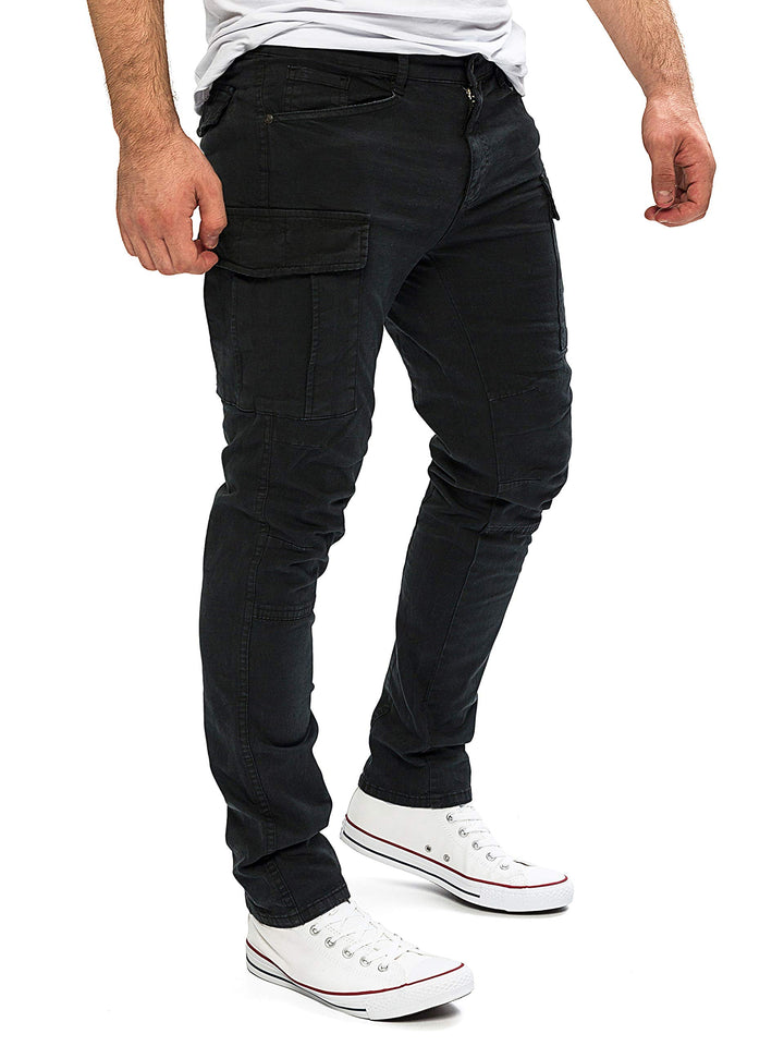 Yazubi Jayden - Herren Cargo Hose - Baumwoll Cargo Jeans 29W / 30L Schwarz (Black 4008), 29W / 30L S