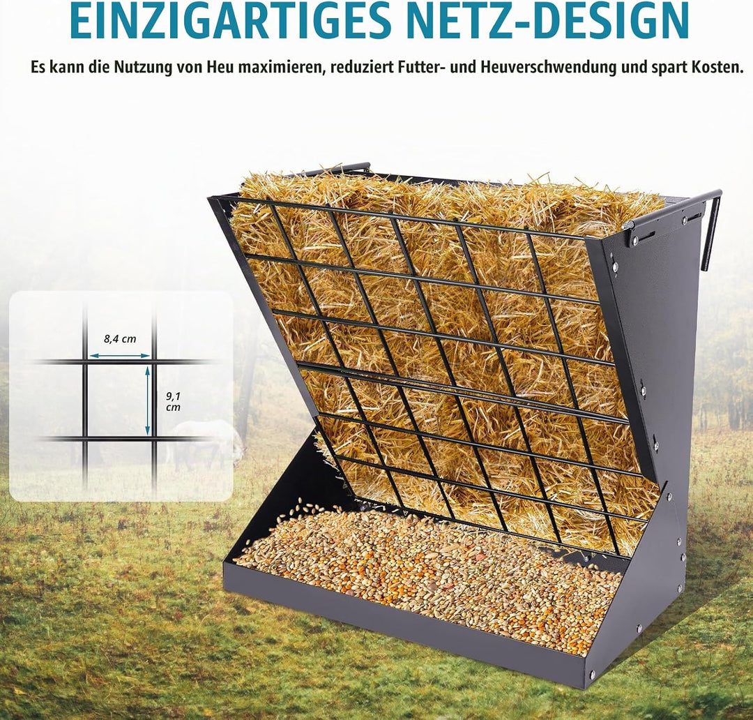 Grosses Heuraufe für Schafe und Ziegen 2 In 1 Hay &amp; Grain/Salt Feeder Hängende Futterraufe Schafe mi