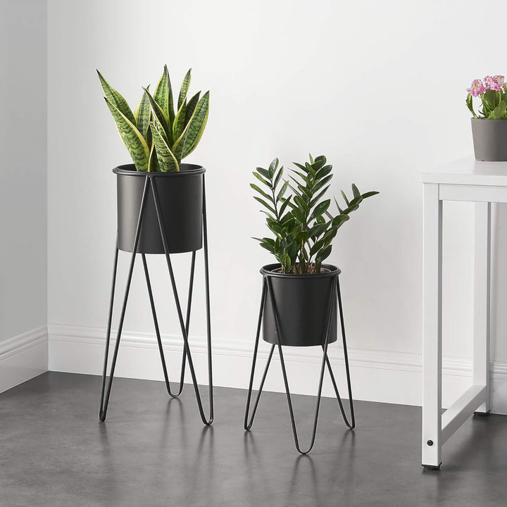 [en.casa] Pflanzständer im 2er Set Blumenständer aus Metall Blumentopf Ständer mit Übertopf Blumento