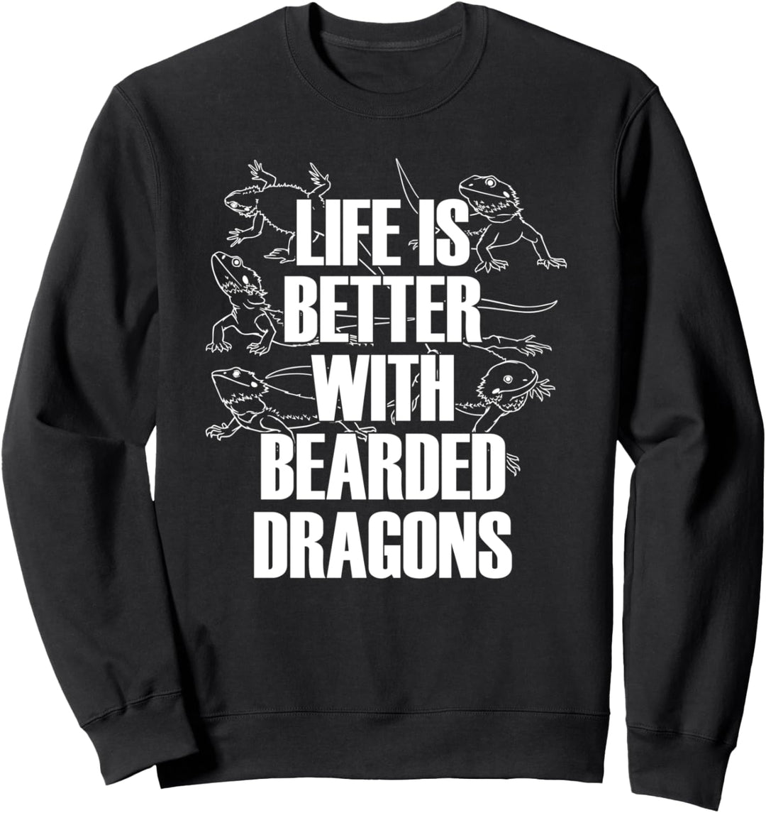 Leben mit Bartagam Ironisch Echse Reptilien Sweatshirt