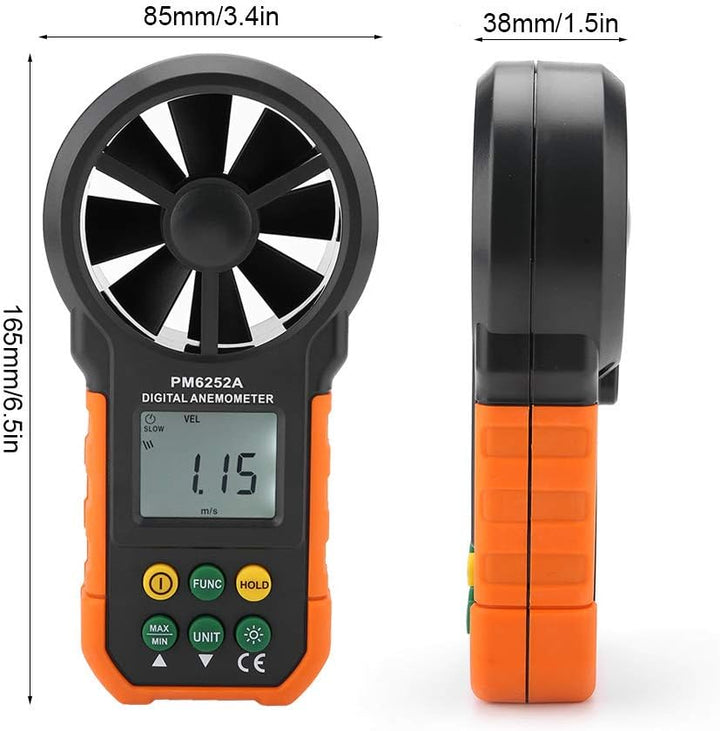 Digital Windmesser PM6252A Anemometer Luftvolumen Messanemometer mit LCD Display für Windsurf Drache