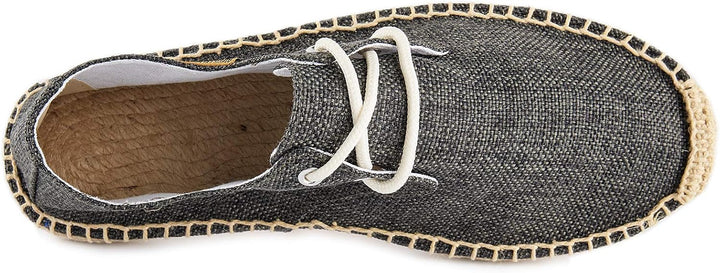 Alexis Leroy Lace Up Herren Espadrilles 41 EU Pures Schwarz, 41 EU Pures Schwarz