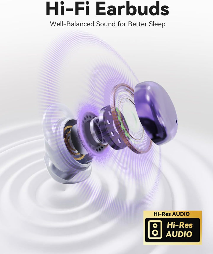 MONODEAL Schlafkopfhörer Bluetooth 5.4 Sleep Earbuds, Weiche Kopfhörer Schlafen Sleepbuds, Unsichtba