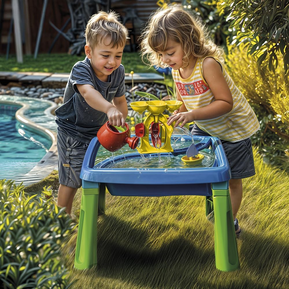 DOLU Sand und Wasser 3-in-1-Kreativit�tstisch ab 2 Jahren, Gartenspielzeug, Wassertisch f�r Kinder,