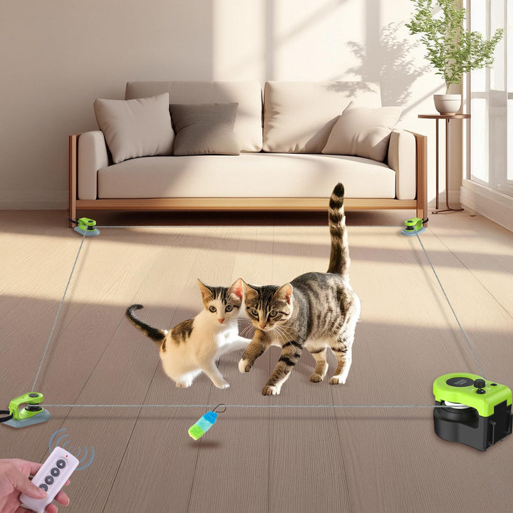ITSHINY Katzenspielzeug Elektrisch, Katzenspielzeug Selbstbeschäftigung mit anpassbaren Laufwegen, A