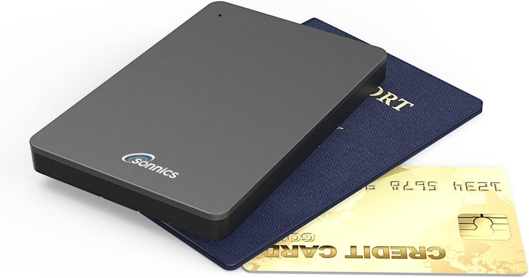 Sonnics 1TB Grau Externe tragbare Festplatte Typ C USB 3.1 kompatibel mit Windows-PC, Mac, Smart TV,