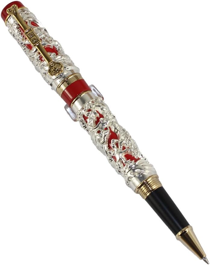 Gullor Sammler Luxus Rollerball Stift Drache und Phoenix rot und Silber Stift