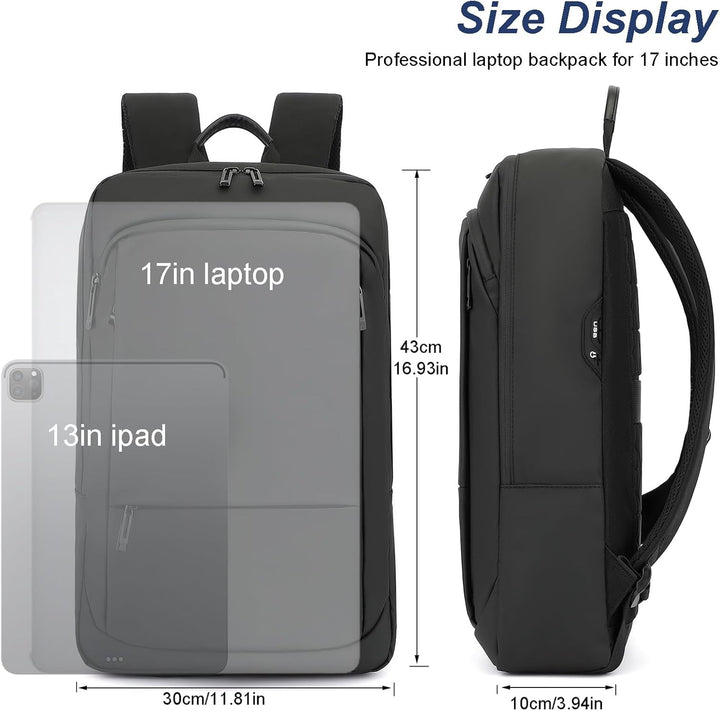AUGUR Schlank Rucksack für Männer 17 Zoll Laptop Rucksack Leichte wasserdichte Rucksäcke für Reisen/