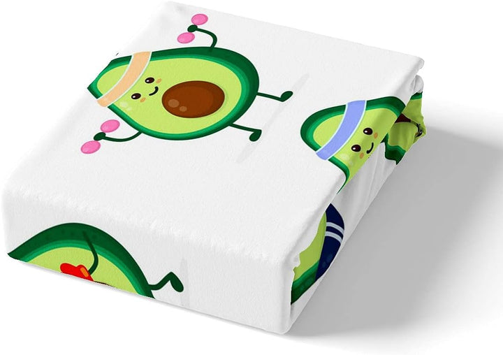Homewish Avocado Bettwäsche Set 135x200 Für Jungen Mädchen Cartoon Lustige Süsse Frucht Avocado Bett