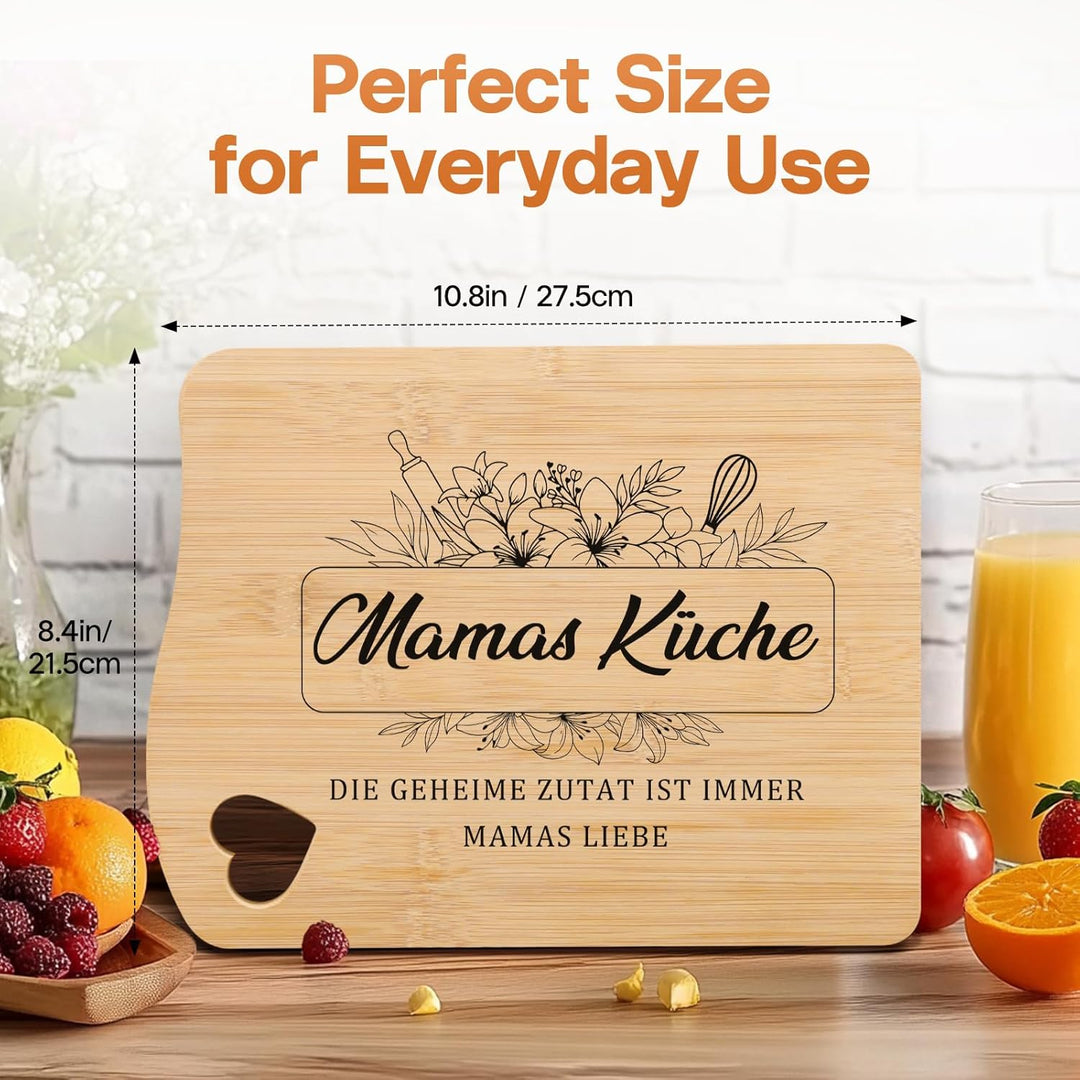 Funnli Muttertagsgeschenke für Mama, Bambus Schneidebrett Geschenke für Mama Mutter zum Muttertag Ge