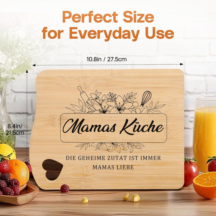 Funnli Muttertagsgeschenke für Mama, Bambus Schneidebrett Geschenke für Mama Mutter zum Muttertag Ge