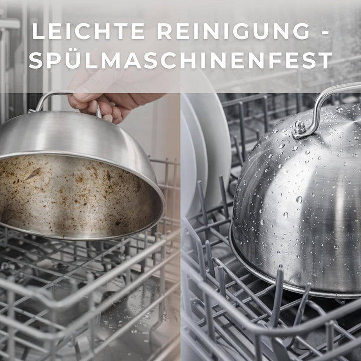 𝗛𝗔𝗩𝗘𝗡𝗛𝗔𝗨𝗦 Burgerglocke Edelstahl 2er Set 16cmø I 2X Burger Glocke Edelstahl extra hoch perfekt für S