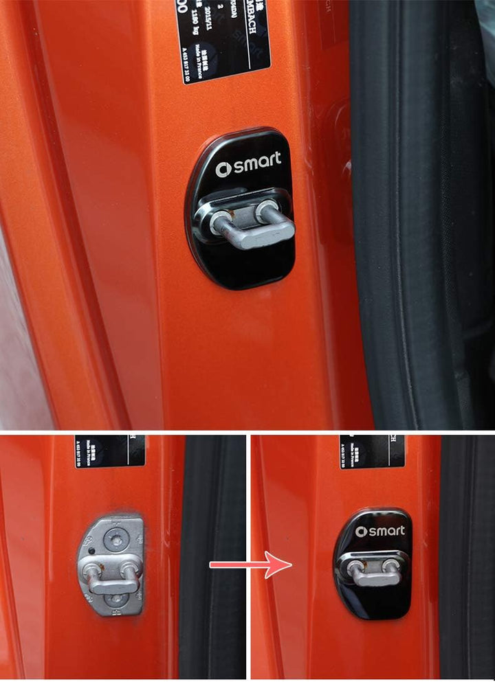 SHIFENG Edelstahl-Autotürverriegelungsabdeckung für Smart 453 Fortwo Forfour 2015–2019 Zubehör, 2er-
