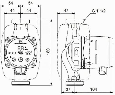 Grundfos Hocheffizienz-Umwälzpumpe Alpha2 25-60 N 180 mm
