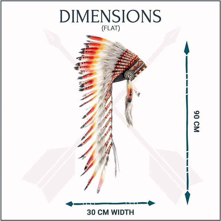 KARMABCN Medium Feather Headdress Schwarz-weiss, Schwarz-weiss