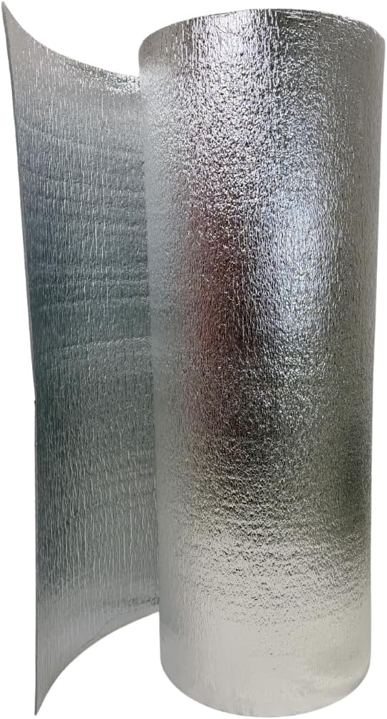 Alu Isoliermatte aus PE-Schaum 5mm - 1m x 1m Hitzeschutz &amp; Wärmedämmung für Fenster Für Haus, Wohnmo