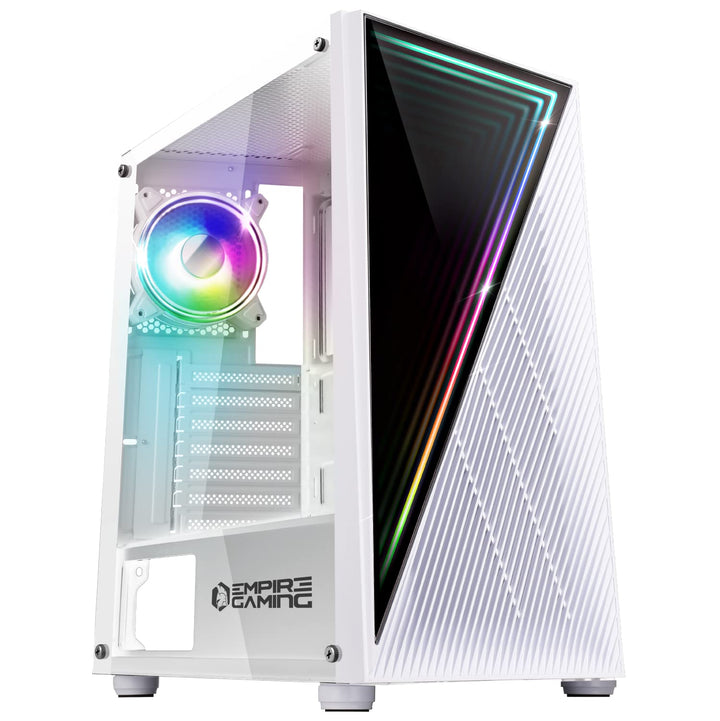 Empire Gaming – PC-Gehäuse Gamer Crystal – ARGB Mittelgrosser Tower ATX, Micro ATX und ITX – 3D-Spie
