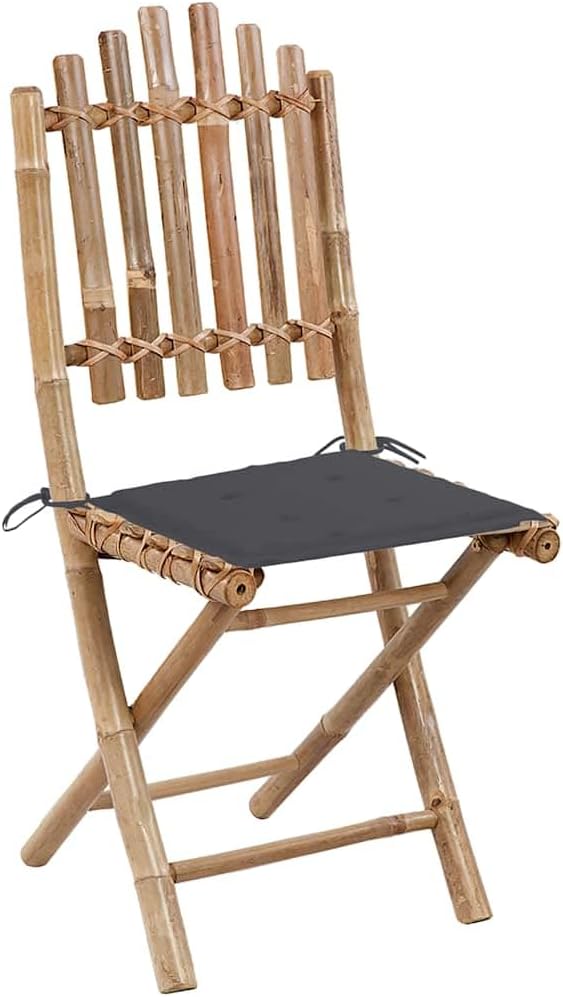 vidaXL 2X Gartenstuhl Klappbar mit Kissen Klappstuhl Essstuhl Gartenmöbel Klappstühle Stuhl Stühle G