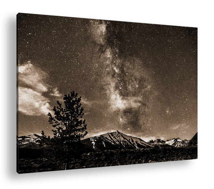 deyoli hellerleuchtete Milchstrasse am Nachthimmel Effekt: Sepia, Format: 80x60 als Leinwandbild, Mo