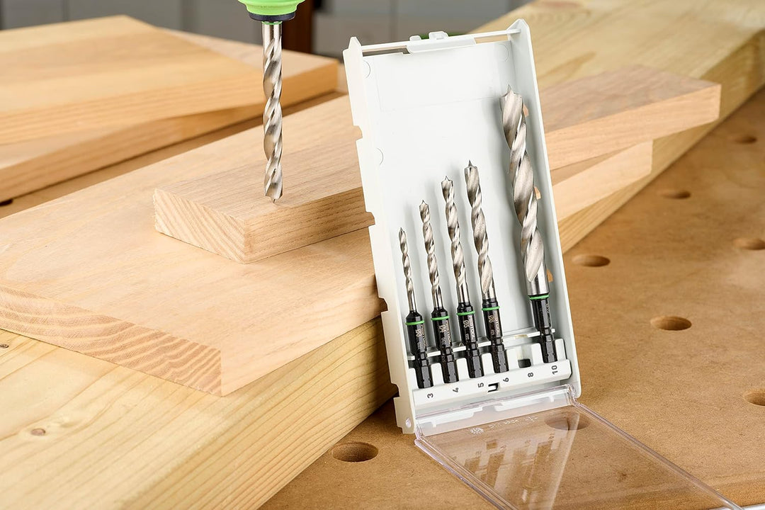 Festool Bohrerkassette BKS SYS3 D3-10 CE/W (mit Holzspiralbohrer mit Zentrierspitze)