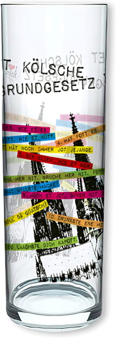 3forCologne Kölschglas | 6er Pack je 0,2ml | Kölsches Grundgesetz & Kölner Dom | Biergläser, Kölner-