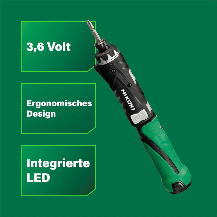 HiKOKI Akku-Knickschrauber DB3DL2 (3.6V, Li-Ion, 21 Drehmomentstufen, im Transportkoffer, inkl. 2 Ak