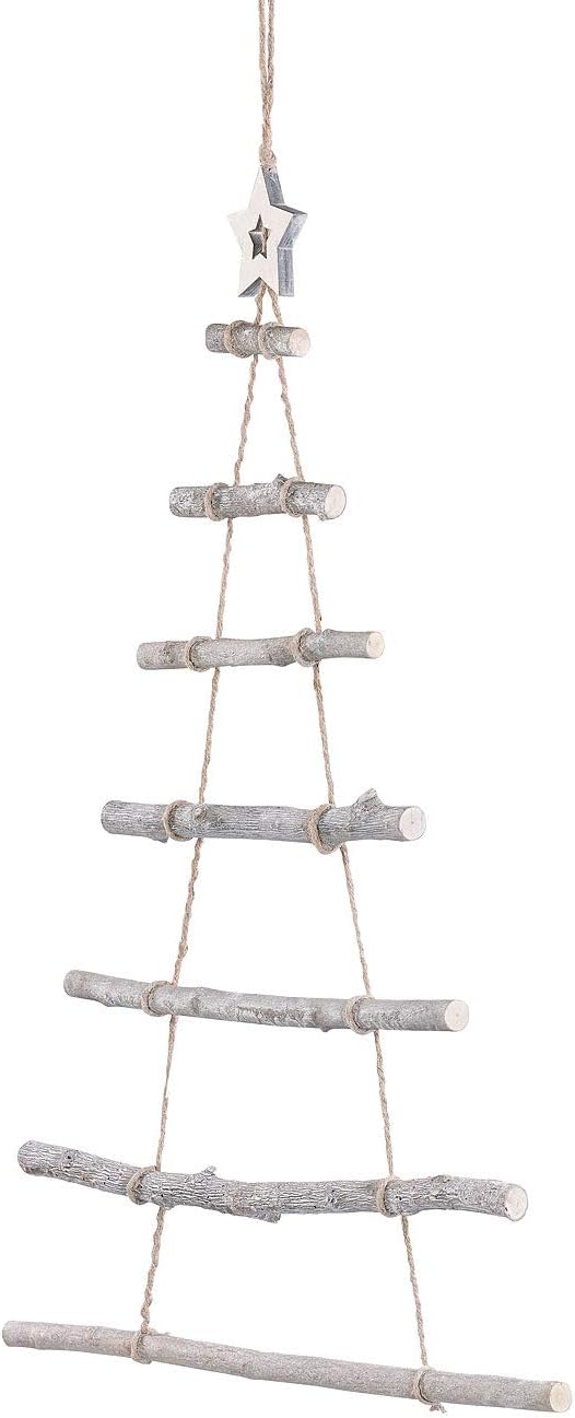 Britesta Weihnachtsdeko: 2 Deko-Holzleitern in Weihnachtsbaum-Form zum Aufhängen, 48 x 78 cm (Deko W