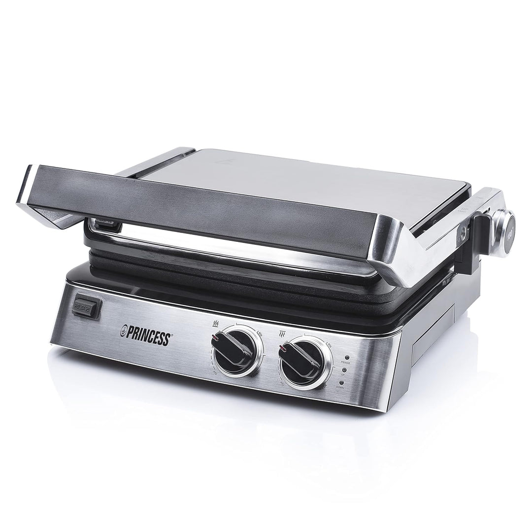 Princess Kontaktgrill/ Sandwichmaker – 180° aufklappbar mit zwei einstellbaren Thermostaten, 117300,