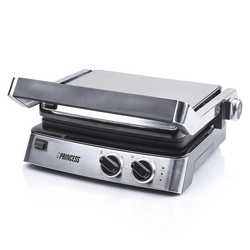 Princess Kontaktgrill/ Sandwichmaker – 180° aufklappbar mit zwei einstellbaren Thermostaten, 117300,