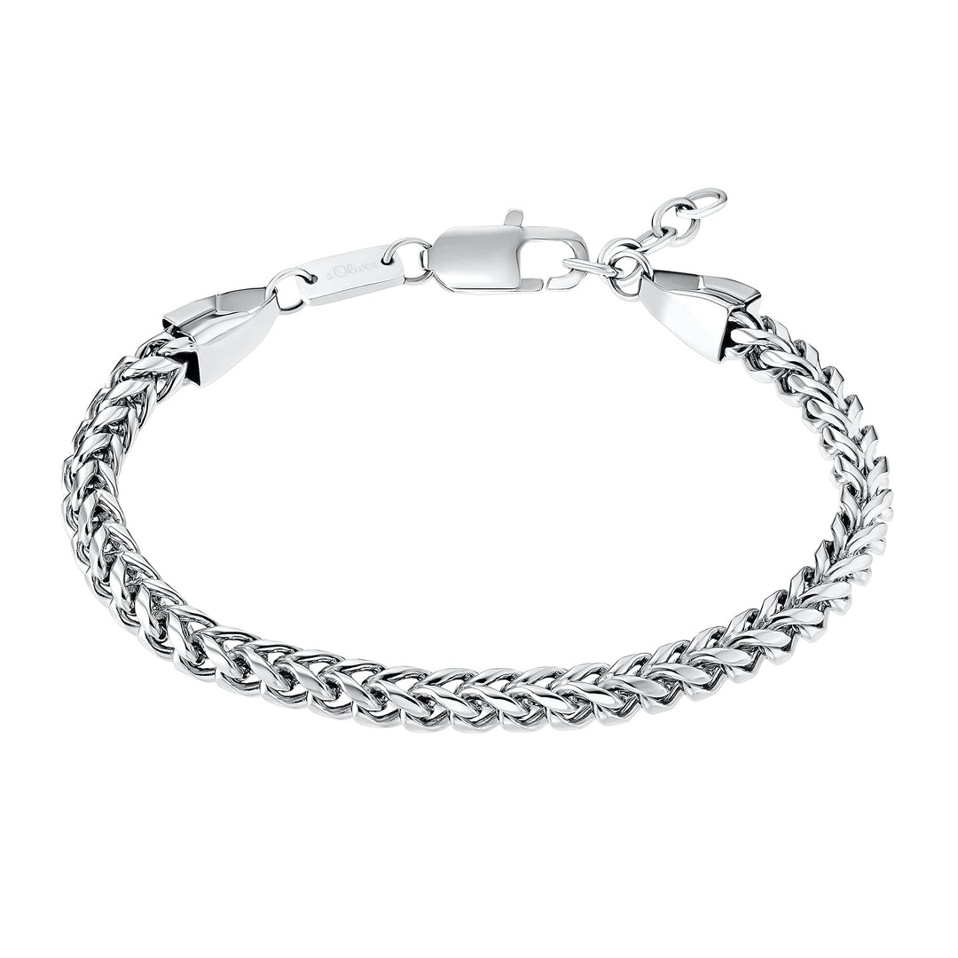 s.Oliver Armband Edelstahl Herren Armschmuck, 20+2 cm, Silber, Kommt in Schmuck Geschenk Box, 203254