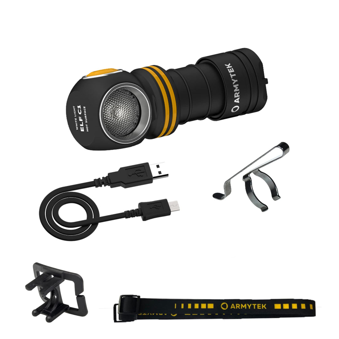 NEU, Armytek Stirnlampe Elf C1 v2 Warmweiss 930 Lumen LED-Lampe Micro USB Aufladbarer, Qualitativ Ho