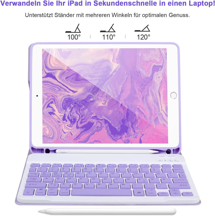 Tastatur hülle 9,7 für iPad 6./5. Gen 2018/2017, Bluetooth Tastatur für iPad Air 2/1, Pro 9,7‘’, mit