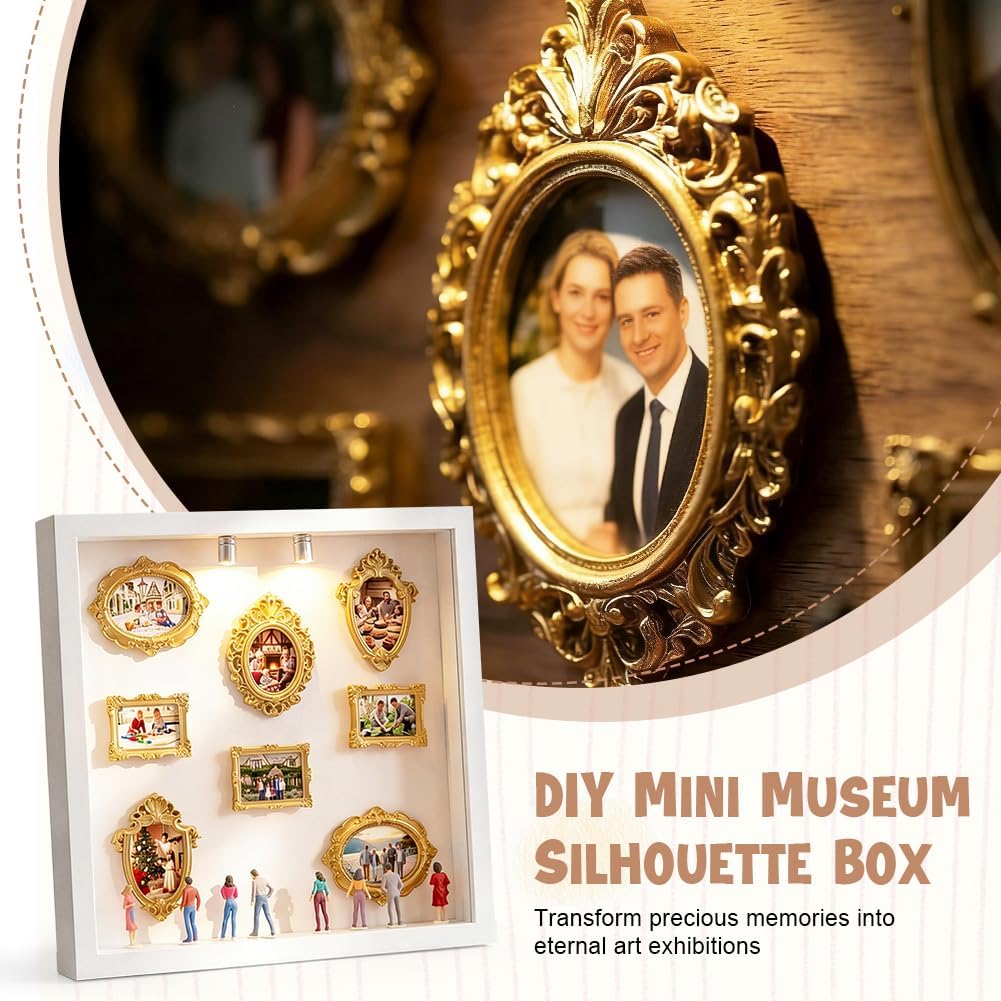 DIY Mini Museum Silhouette Box,Neu Kreatives Erinnerungsdisplay Kit,Minis Vintage Bilderrahmen Mit G