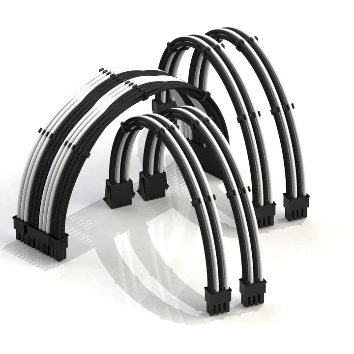 LINKUP - 50cm Superweiche und Flexible Netzteilkabel mit Verlängerungshülsen Custom Mod GPU PC Geflo