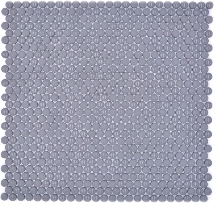 Glasmosaik Fliese Knopf Enamel mix grau glänzend/matt für WAND BAD WC KÜCHE FLIESENSPIEGEL THEKENVER