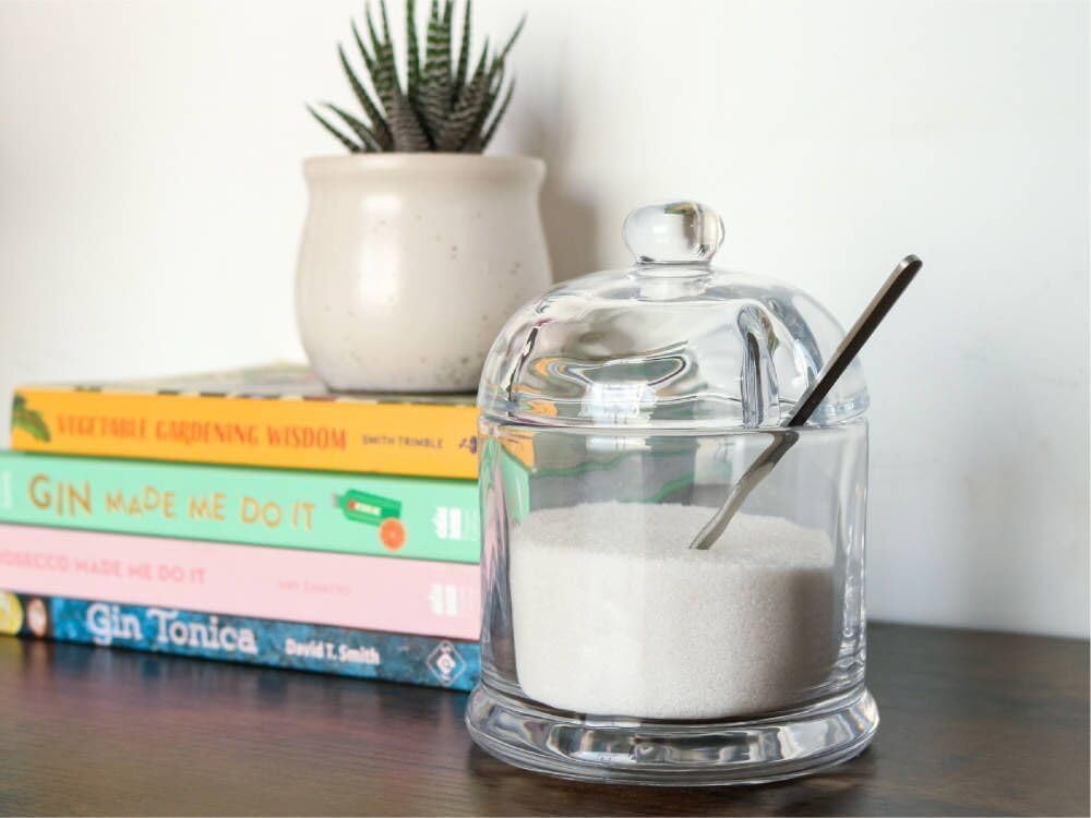 HillSpring Salzkeller aus Dickem Glas mit Edelstahllöffel, Klarer Behälter für Salz, Zucker und Pfef