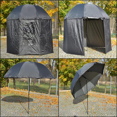 A&N Schirmzelt Angelschirm 250x240cm 45° winkelbar Anglerschirm wasserdicht Nylon