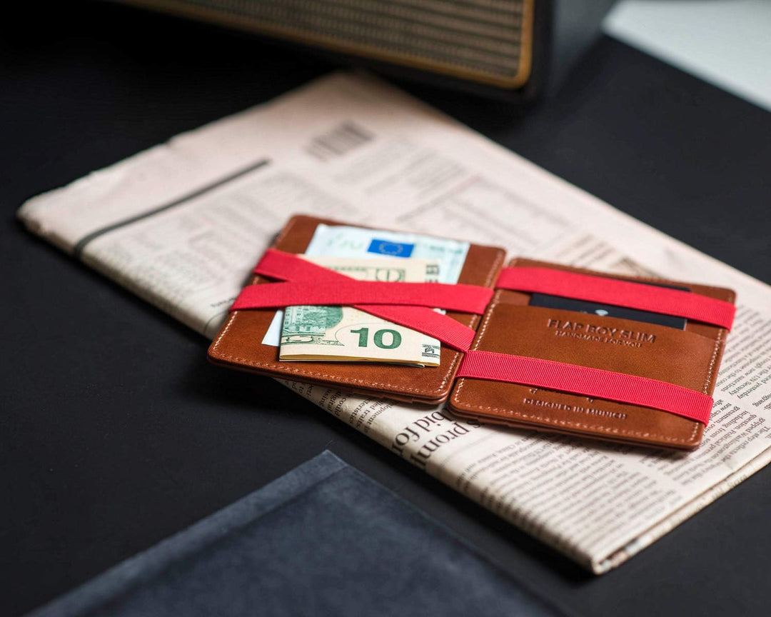 Jaimie Jacobs Flap Boy Slim ohne Münzfach Magic Wallet integrierter RFID Schutz Magischer Geldbeutel