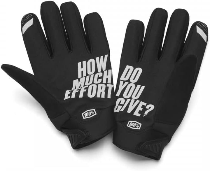 100% GUANTES Unisex Brisker Gloves M Handschuhe, schwarz (schwarz), M